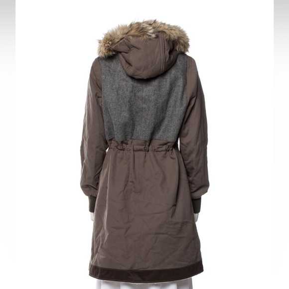Marc By Marc Jacob Cotton-Wool Colorblock Pattern Parka Coat XS - Picture 3 of 14